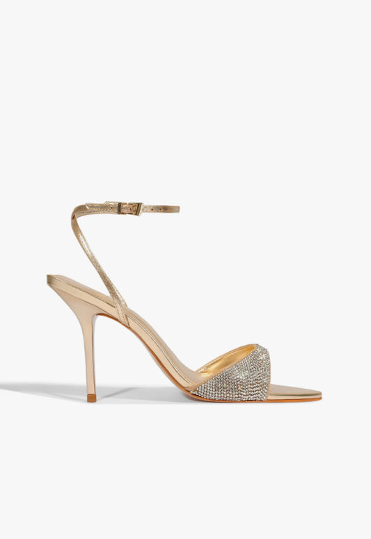Elodie Buckle Shine Metallic Sandal 5 Gold Metallic - Schutz Shoes