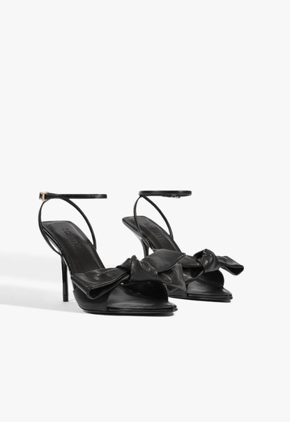 Elodie Buckle Bow Leather Sandal - Schutz Shoes