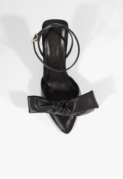 Elodie Buckle Bow Leather Sandal - Schutz Shoes