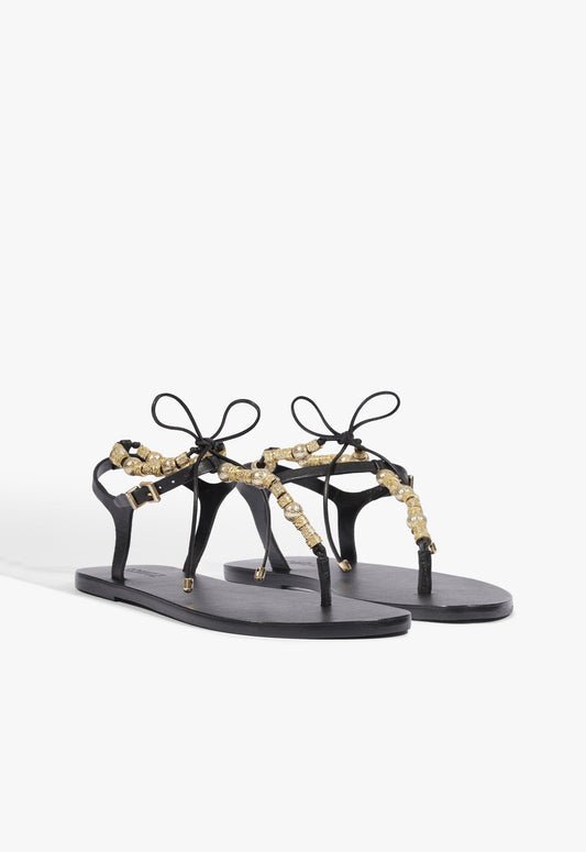 Nia Leather Flat Sandal - Schutz Shoes