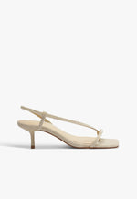 Heloise Linen Sandal 5 Beige Fabric - Schutz Shoes
