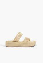 Aberdeen Flatform Sandal 5 Beige Synthetic - Schutz Shoes