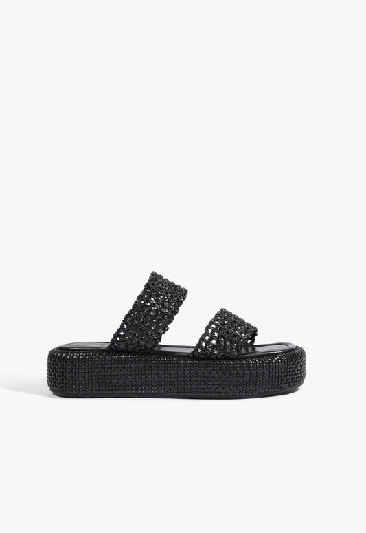 Aberdeen Flatform Sandal 5 Black Synthetic - Schutz Shoes