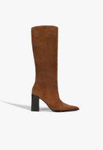 Raffaela Up Suede Boot 5 Pecan Brown Suede - Schutz Shoes