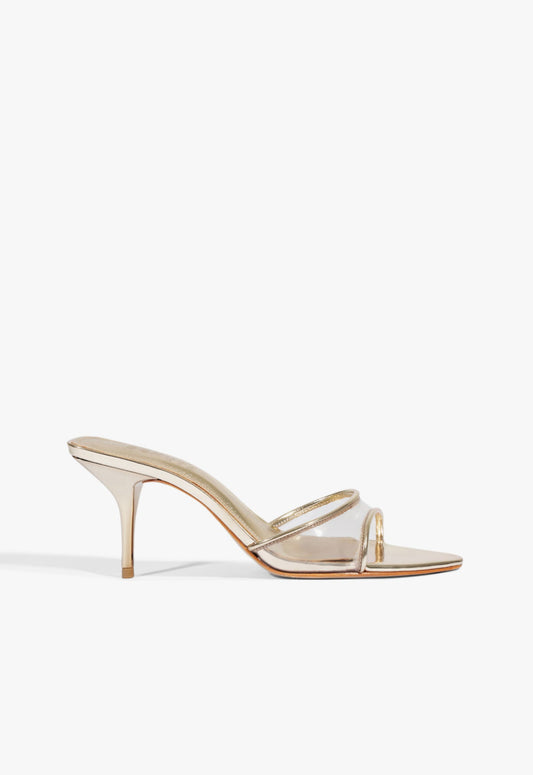 Elodie Vinyl Sandal 5 Platinum Leather - Schutz Shoes