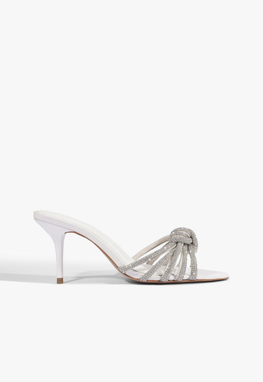 Pearline Leather Stiletto Sandal 5 White Synthetic - Schutz Shoes