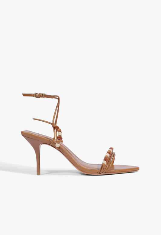 Kalea Leather Stiletto Sandal 5 Burnt Honey Leather - Schutz Shoes
