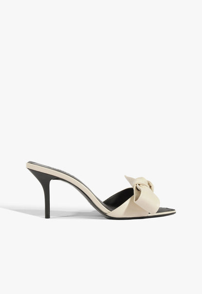 Elodie Bow Leather Sandal 5 Sugar White Leather - Schutz Shoes
