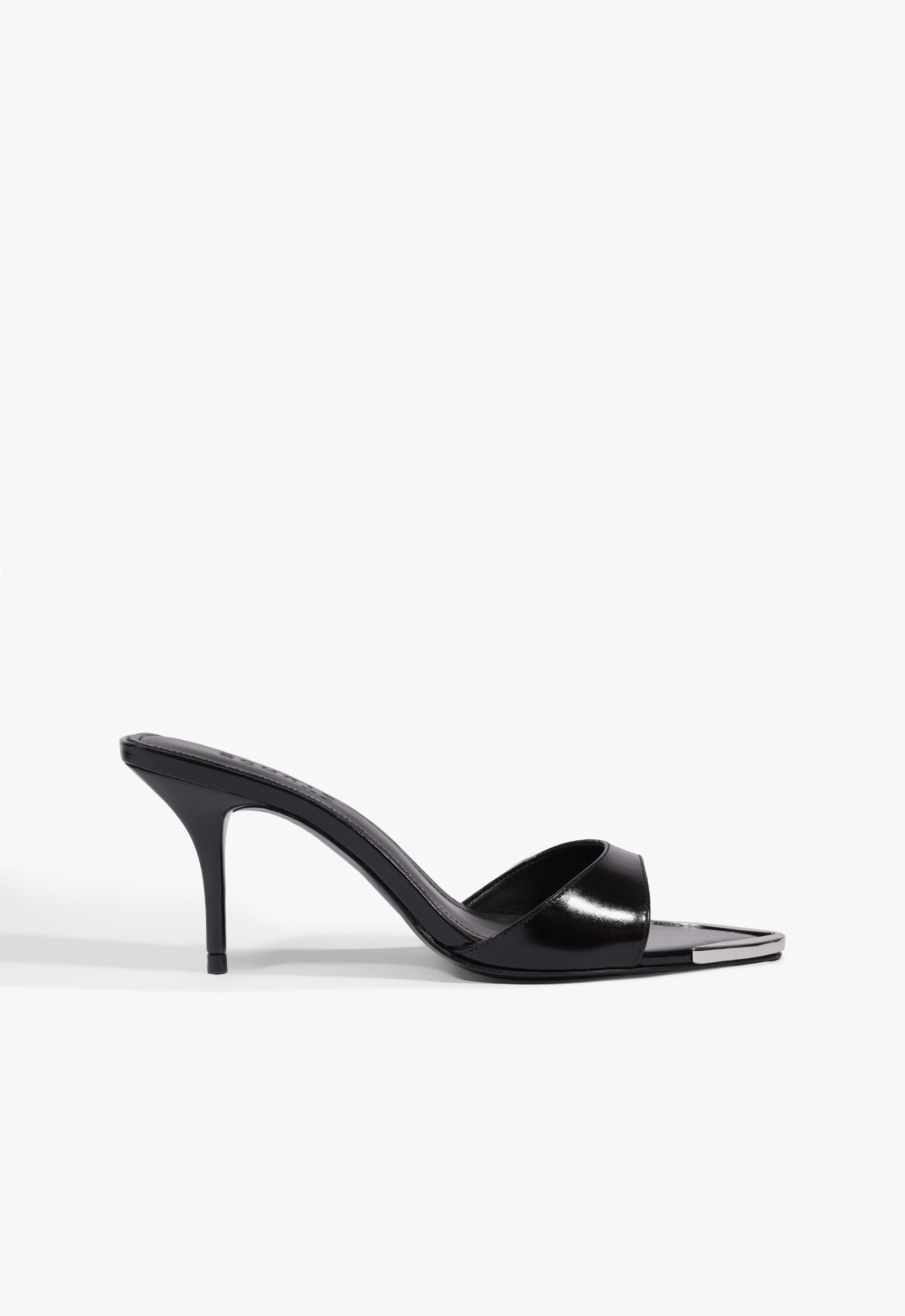 Elodie Chrome Sandal 5 Black Leather - Schutz Shoes