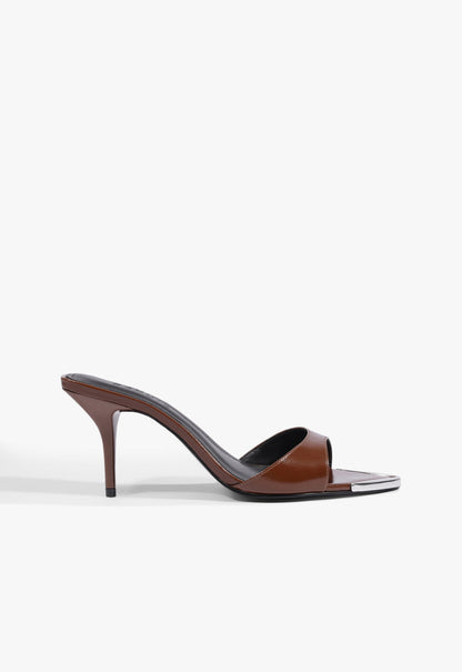Elodie Chrome Sandal 5 Caramel Brown Leather - Schutz Shoes