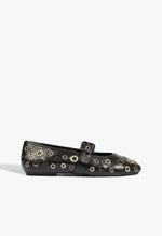 Eiza Leather Flat 5 Black Leather - Schutz Shoes
