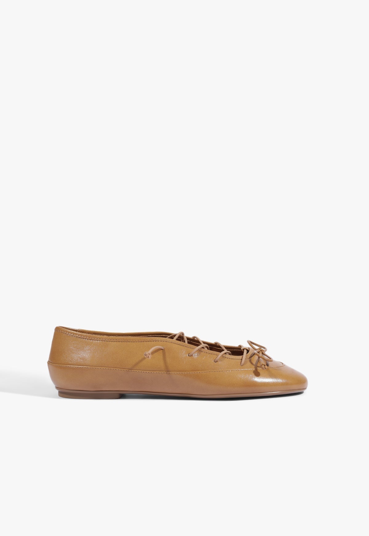 Luisa Leather Ballet Flat 5 Caramel Shell Leather - Schutz Shoes