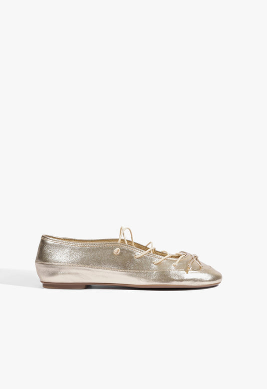 Luisa Leather Ballet Flat 5 Platinum Leather - Schutz Shoes