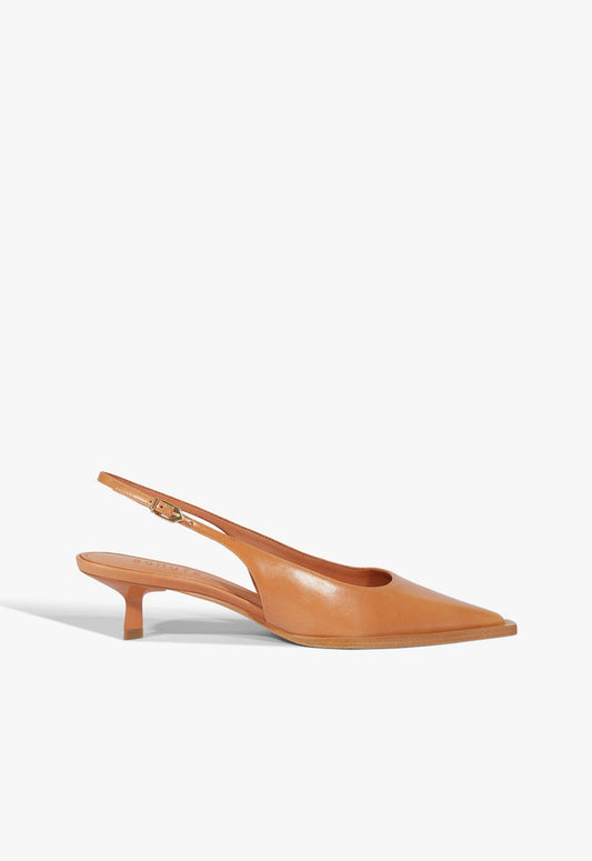 Daria Sling Leather Pump 5 Earth Clay Leather - Schutz Shoes