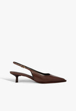 Daria Sling Leather Pump 5 Root Brown Leather - Schutz Shoes