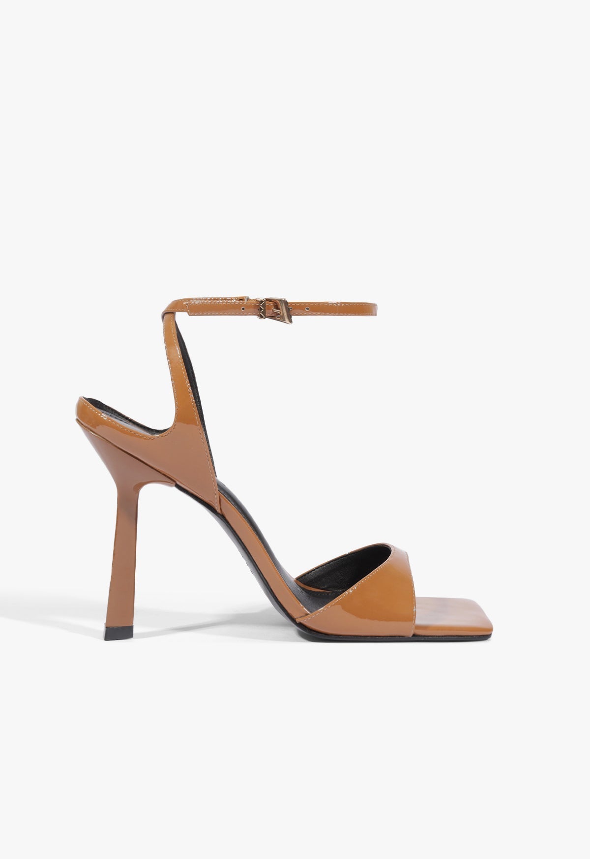 Ciara Patent Leather Sandal 5 Warm Toffee Patent - Schutz Shoes