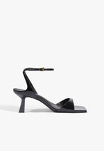 Ciara Mid Patent Leather Sandal 5 Black Patent - Schutz Shoes