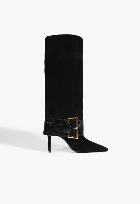 Beatrix Suede Boot 5 Black Suede - Schutz Shoes