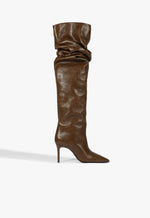 Ellen Up Slouch Boot 5 Pecan Brown Leather - Schutz Shoes