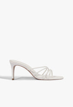 Inez Mule Leather Sandal 5 White Leather - Schutz Shoes
