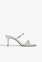 Jessica Mid Mule Metallic Sandal 5 Silver Metallic - Schutz Shoes