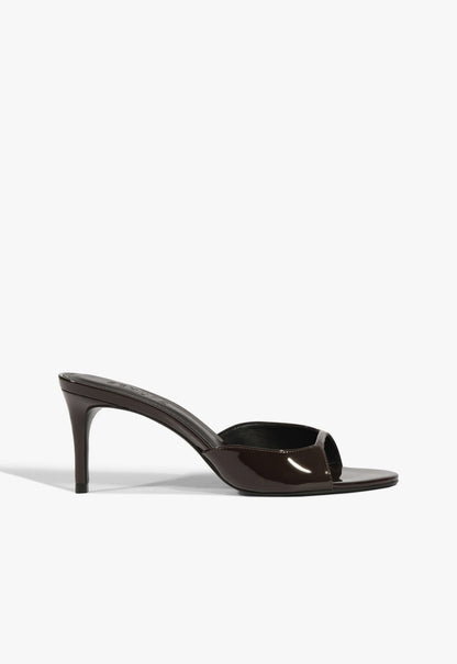 Arlette Mule Patent Sandal 5 Dark Brown Patent - Schutz Shoes