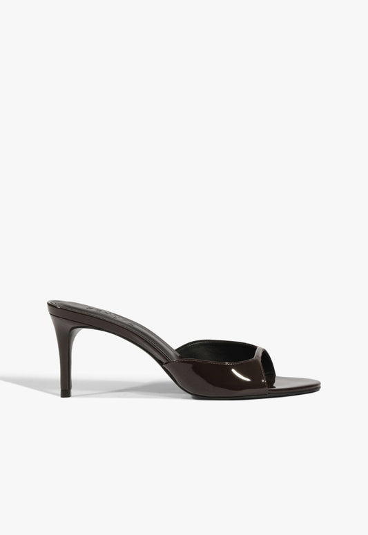 Arlette Mule Patent Sandal 5 Dark Brown Patent - Schutz Shoes