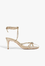 Iris Mid Sandal 5 Platinum Snake - Schutz Shoes