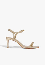 Nara Mid Leather Sandal 5 Platinum Metallic - Schutz Shoes