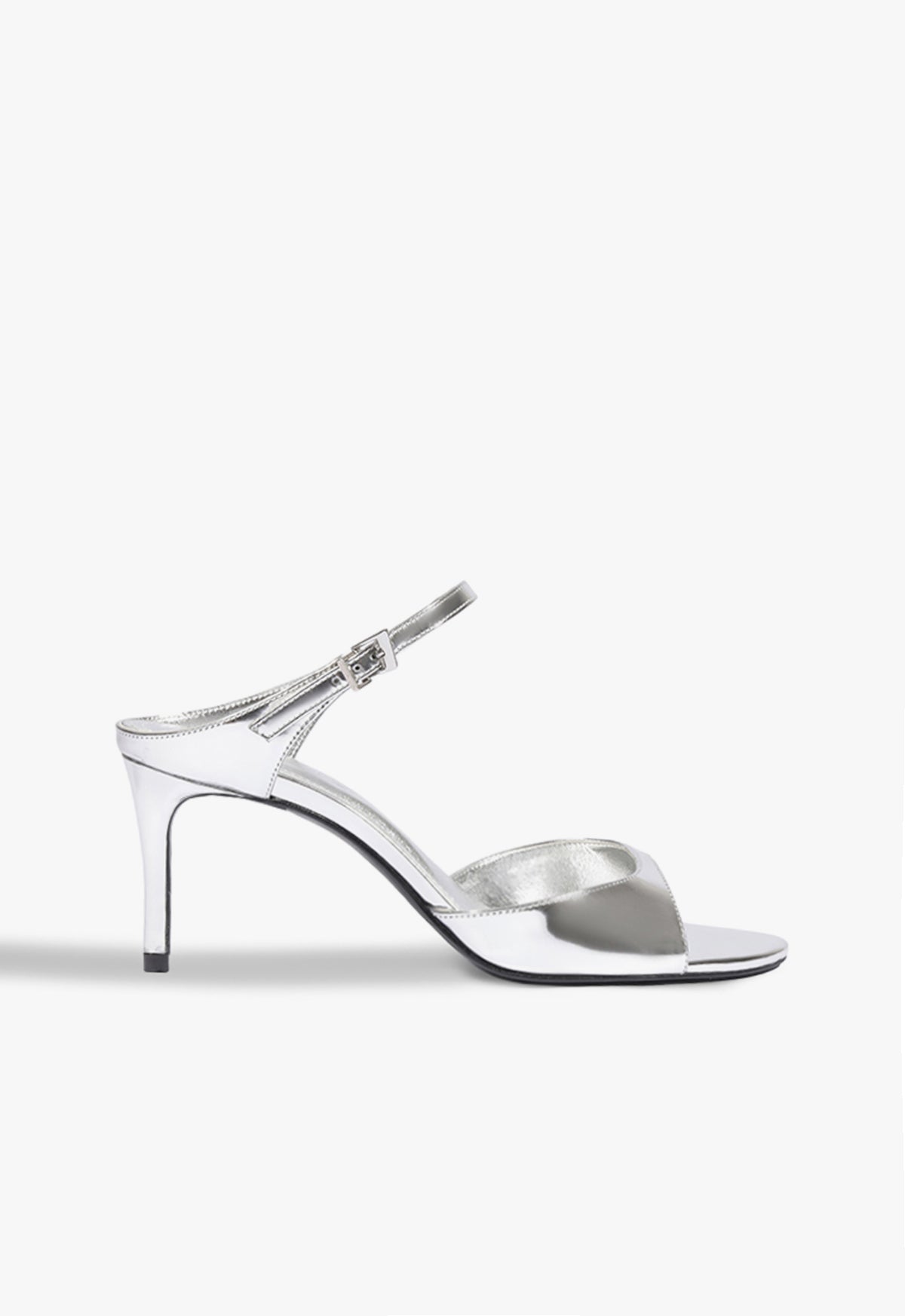 Lyra Mid Sandal 5 Silver Metallic - Schutz Shoes