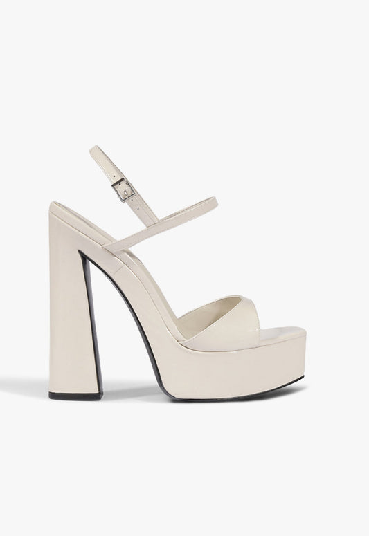 Arlene Patent Leather Platform Sandal 5 Sugar White Patent - Schutz Shoes