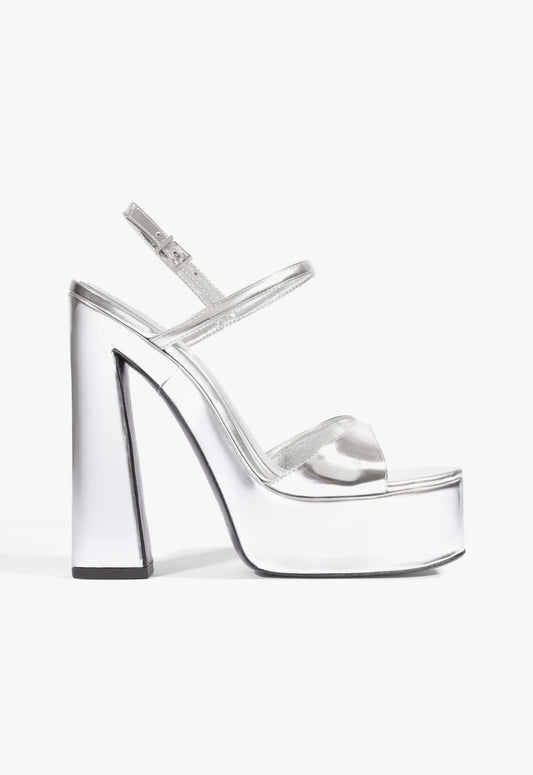 Arlene Platform Sandal 5 Silver Metallic - Schutz Shoes