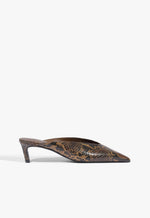 Loren Mid Leather Pump 5 Pecan Brown Snake - Schutz Shoes