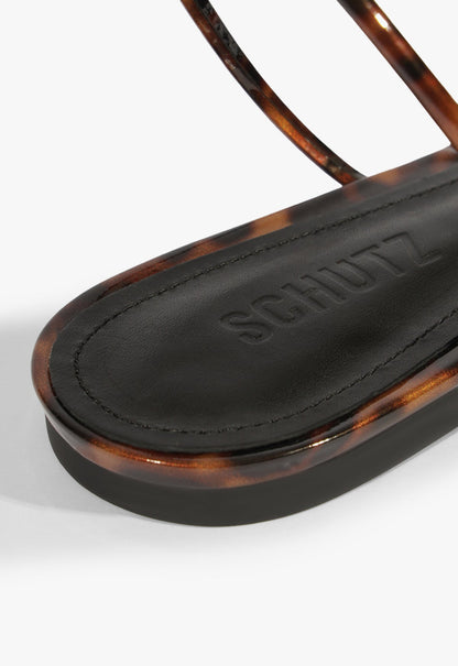 Inez Animal Print Leather Flat Sandal - Schutz Shoes