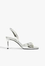 Scarlett Sling Mid Sandal 5 Silver Metallic - Schutz Shoes