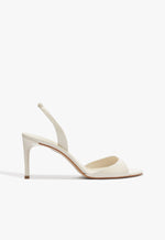 Scarlett Sling Mid Patent Leather Sandal 5 Sugar White Patent - Schutz Shoes