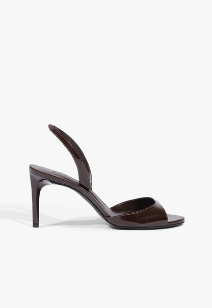 Scarlett Sling Mid Patent Leather Sandal 5 Maplewood Patent - Schutz Shoes