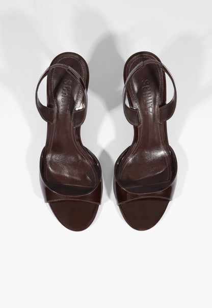 Scarlett Sling Mid Patent Leather Sandal - Schutz Shoes