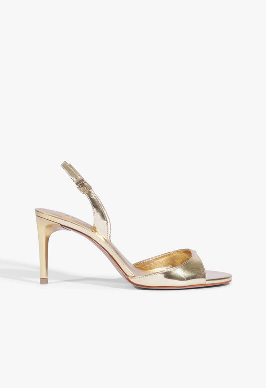 Scarlett Sling Buckle Metallic Sandal 5 Gold Metallic - Schutz Shoes