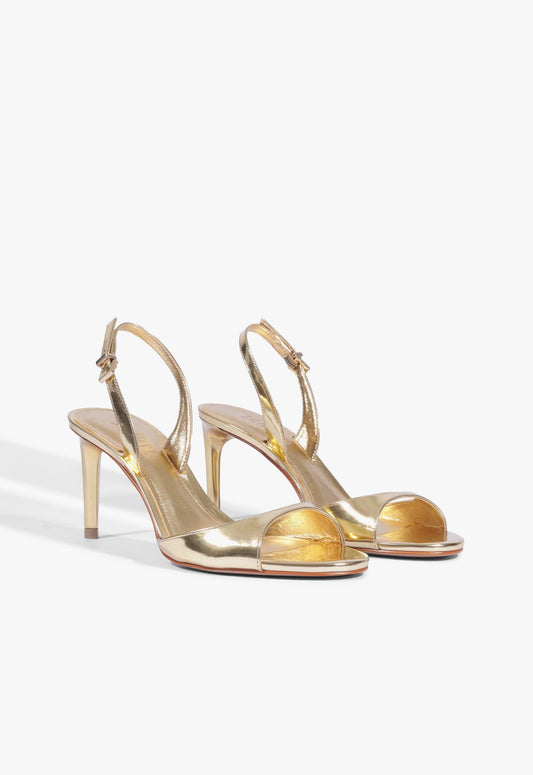 Scarlett Sling Buckle Metallic Sandal - Schutz Shoes