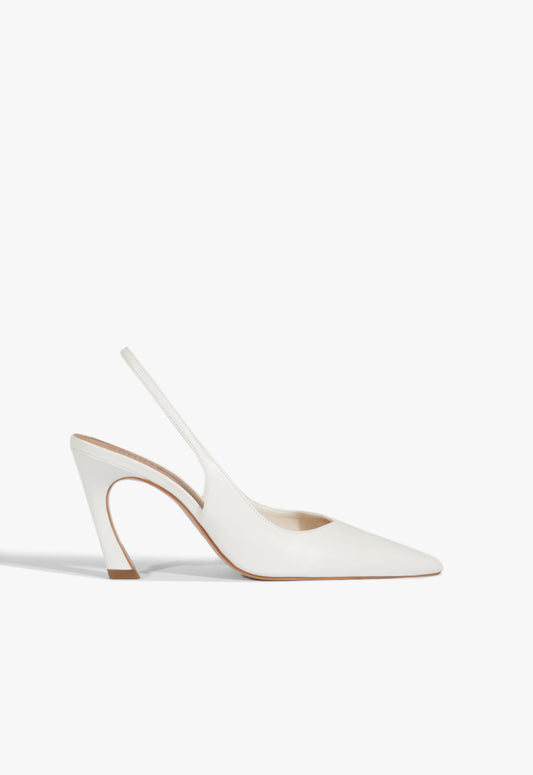 Lexi Sling Leather Pump 5 White Patent - Schutz Shoes