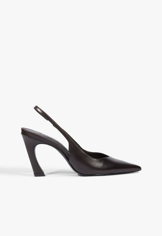 Lexi Sling Leather Pump 5 Dark Brown Leather - Schutz Shoes