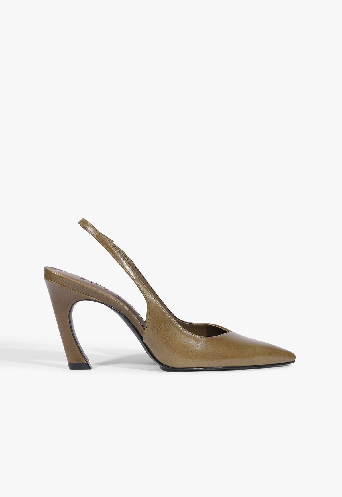 Lexi Sling Leather Pump 5 Dried Olive Leather - Schutz Shoes