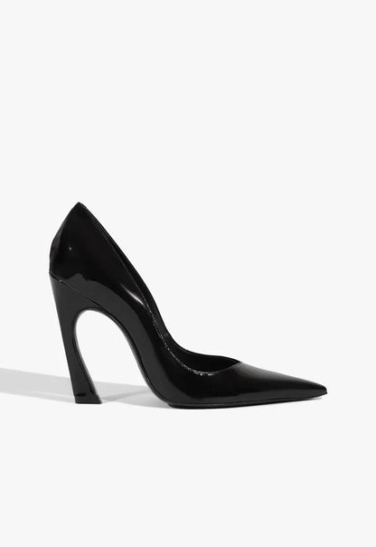 Lexi High Sculptural Black Pump 5 Black Patent Leather - Schutz Shoes