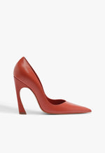 Lexi High Sculptural Red Pump 5 Caiena Red Leather - Schutz Shoes