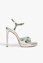 Scarlett Platform Leather Sandal 5 Silver Metallic - Schutz Shoes