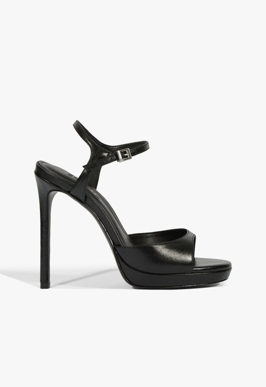 Scarlett Platform Leather Sandal 5 Black Leather - Schutz Shoes