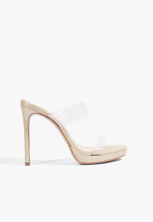 Ariella Raffia Platform Sandal 5 Beige Synthetic - Schutz Shoes
