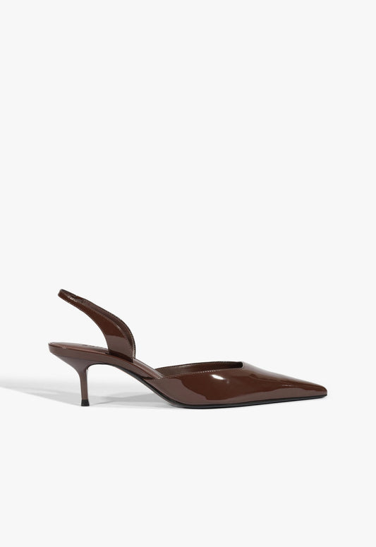 Paola Mid Patent Pump 5 Root Brown Patent - Schutz Shoes
