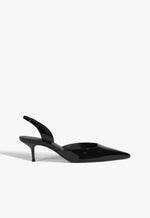 Paola Mid Patent Pump 5 Black Patent - Schutz Shoes